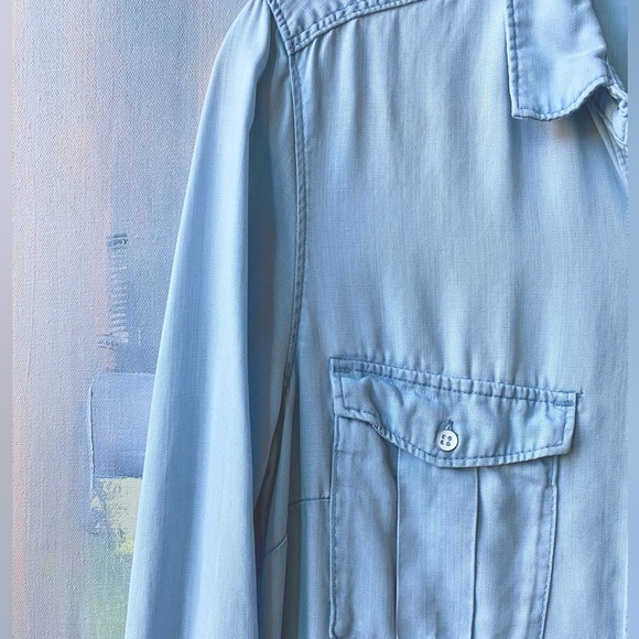 EUC H&M & Denim Light Blue Button-Down Shirt Dress XS - S - Picture 2 of 8
